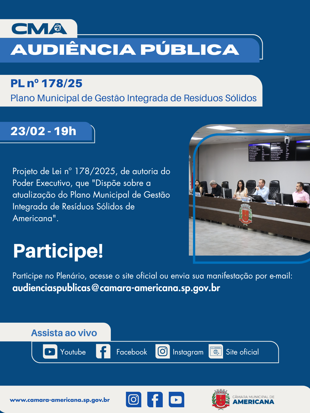 Câmara realiza segunda audiência pública para discutir atualização do Plano Municipal de Gestão Integrada de Resíduos Sólidos