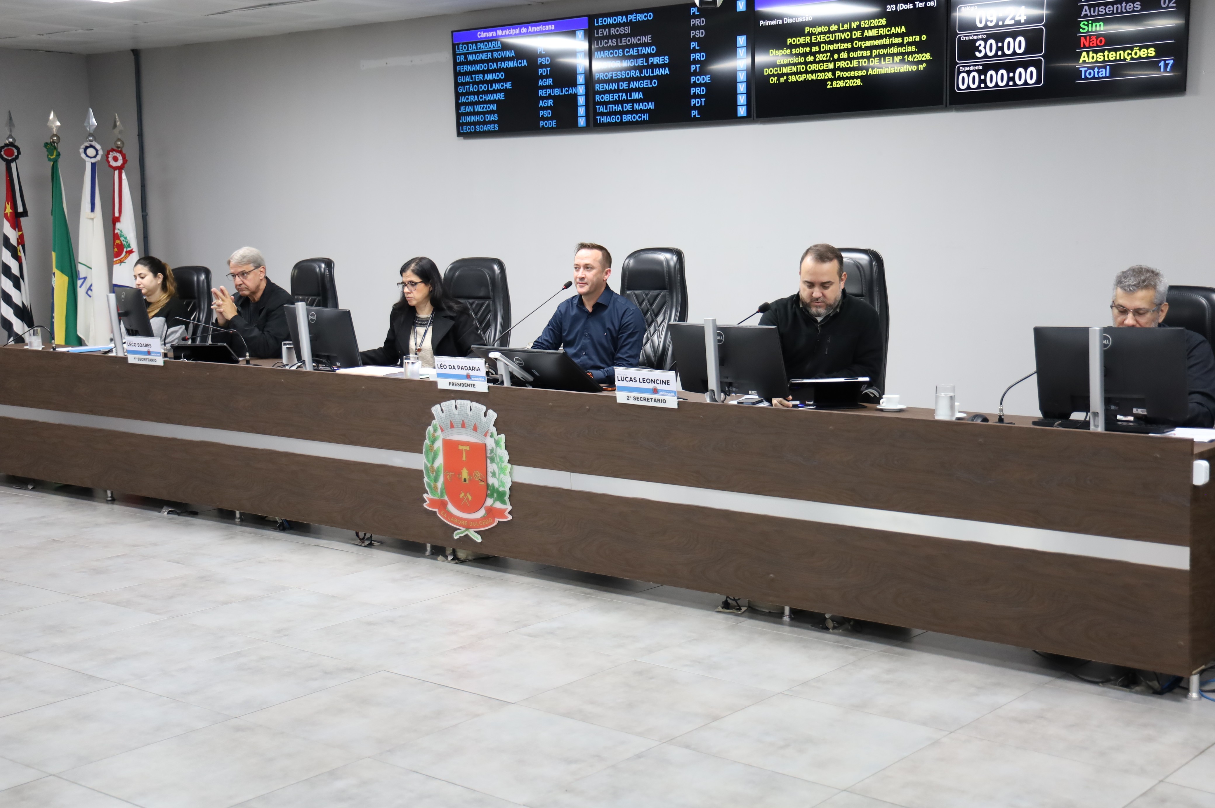Vereadores aprovam Lei de Diretrizes Orçamentárias 2027 em sessão extraordinária
